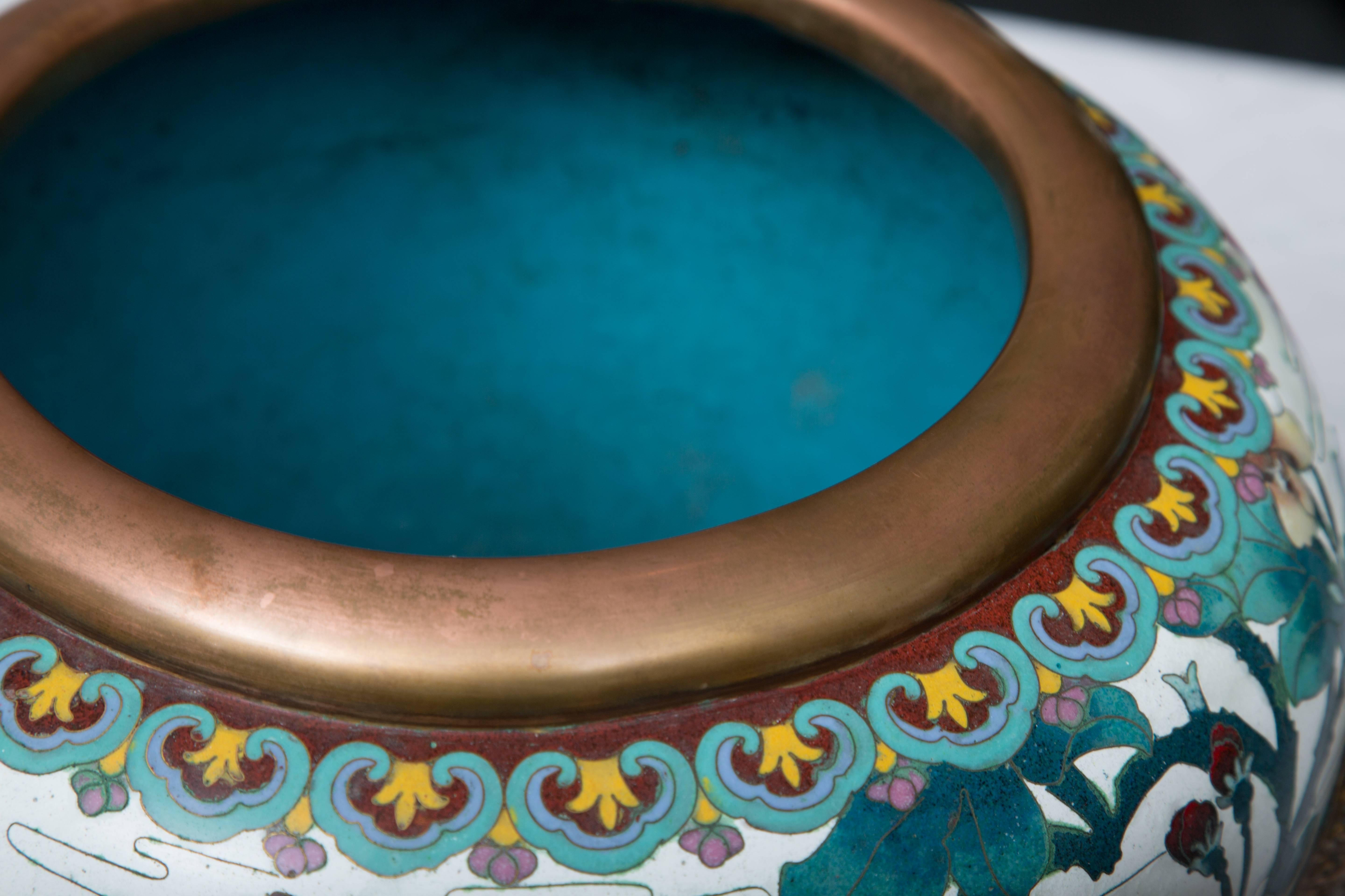 Mid-20th Century Decorative Chinese Cloisonné Jardineire 