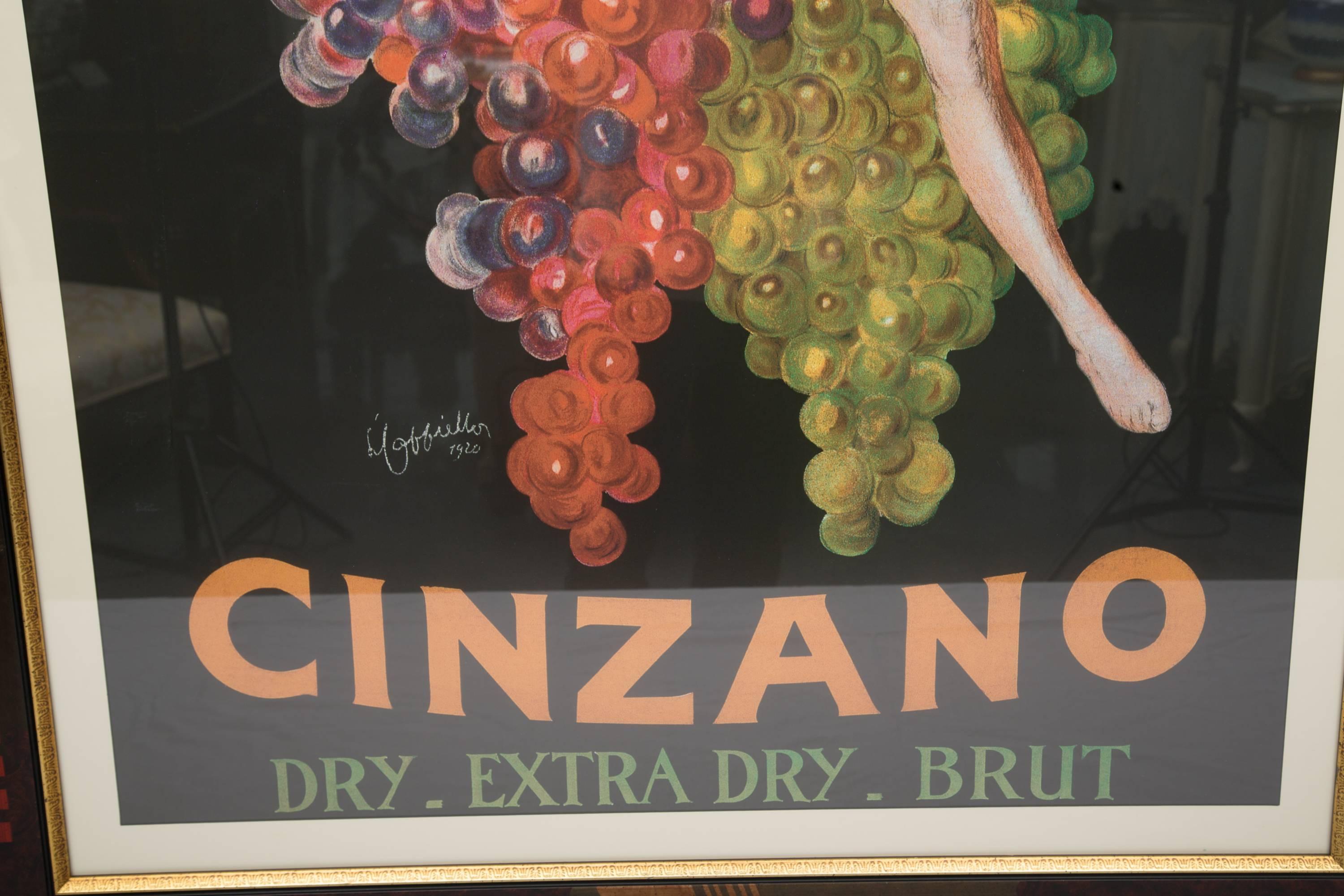 Bois Grande affiche encadrée de Cinzano dans un cadre personnalisé en vente