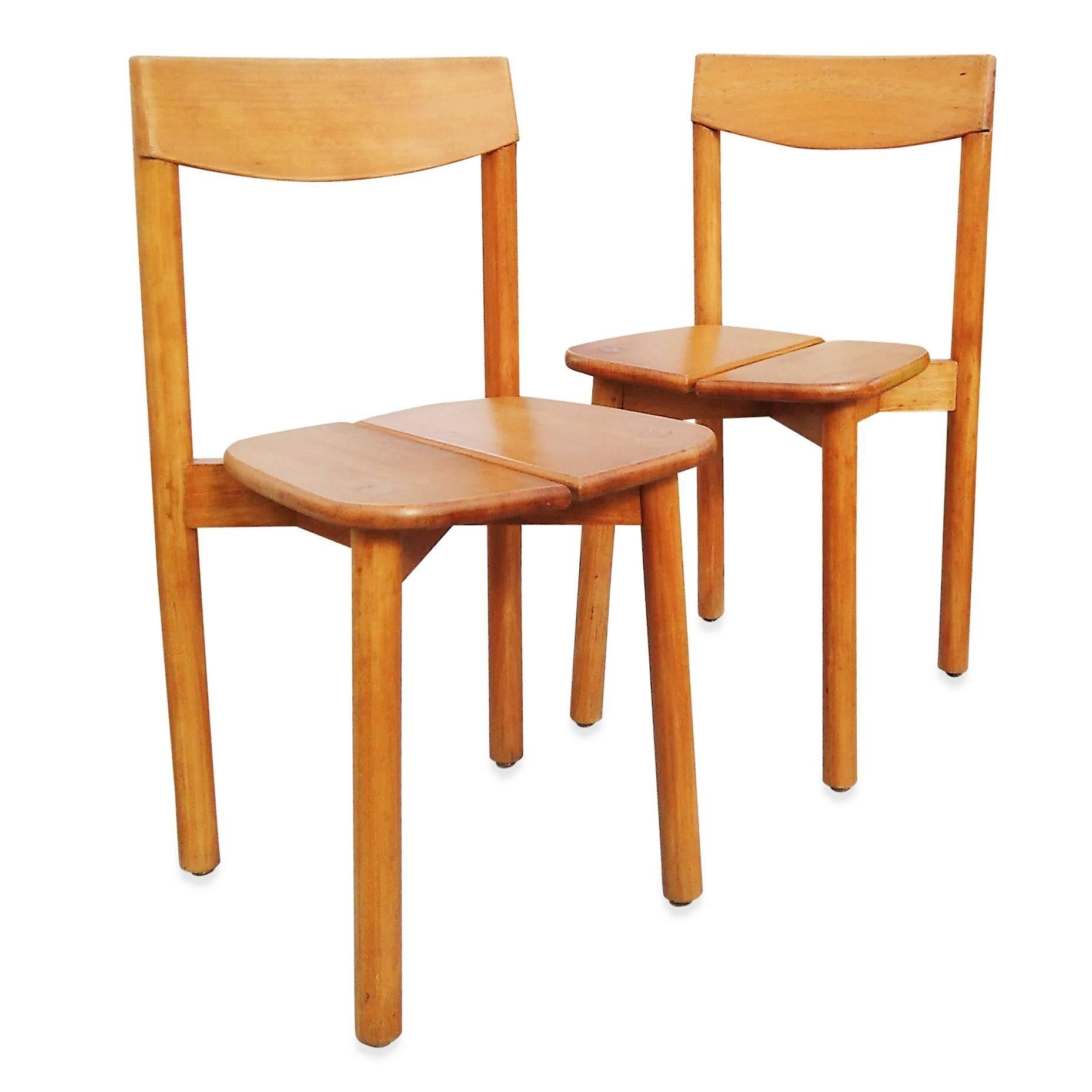 Pierre Gautier-Delaye was a student of Charlotte Perriand
One back leg of one of the chairs slightly bent inward (please view pictures)
Freshly refinished
This item will ship from France
price does not include handling, shipping and possible