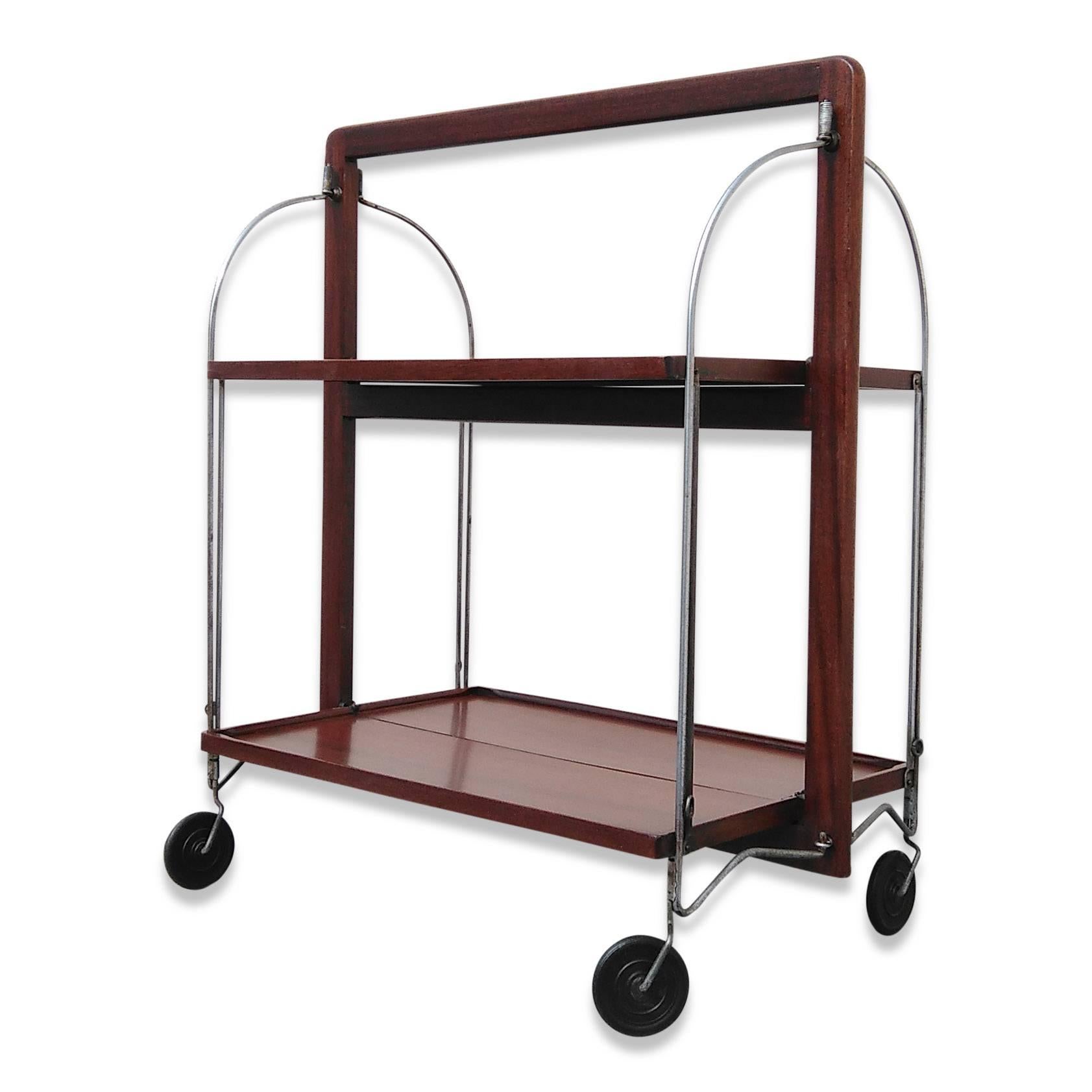 Oak, chrome and rubber wheels foldable cart
Bocado editions
Can be folded by halves or fully
This item will ship from France
Price does not include handling, shipping and possible customs related charges.
 