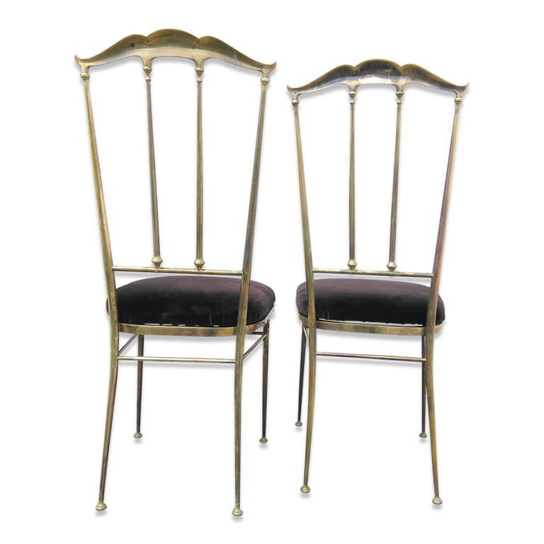 Chiavari Pair of Solid Brass Chairs, Italy, 1960s 1