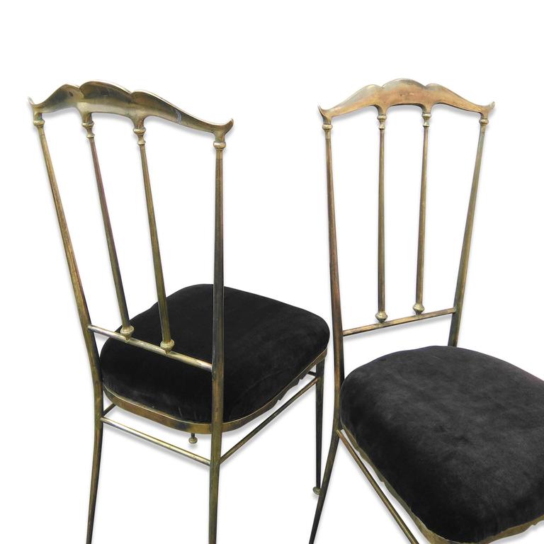 Chiavari Pair of Solid Brass Chairs, Italy, 1960s 2