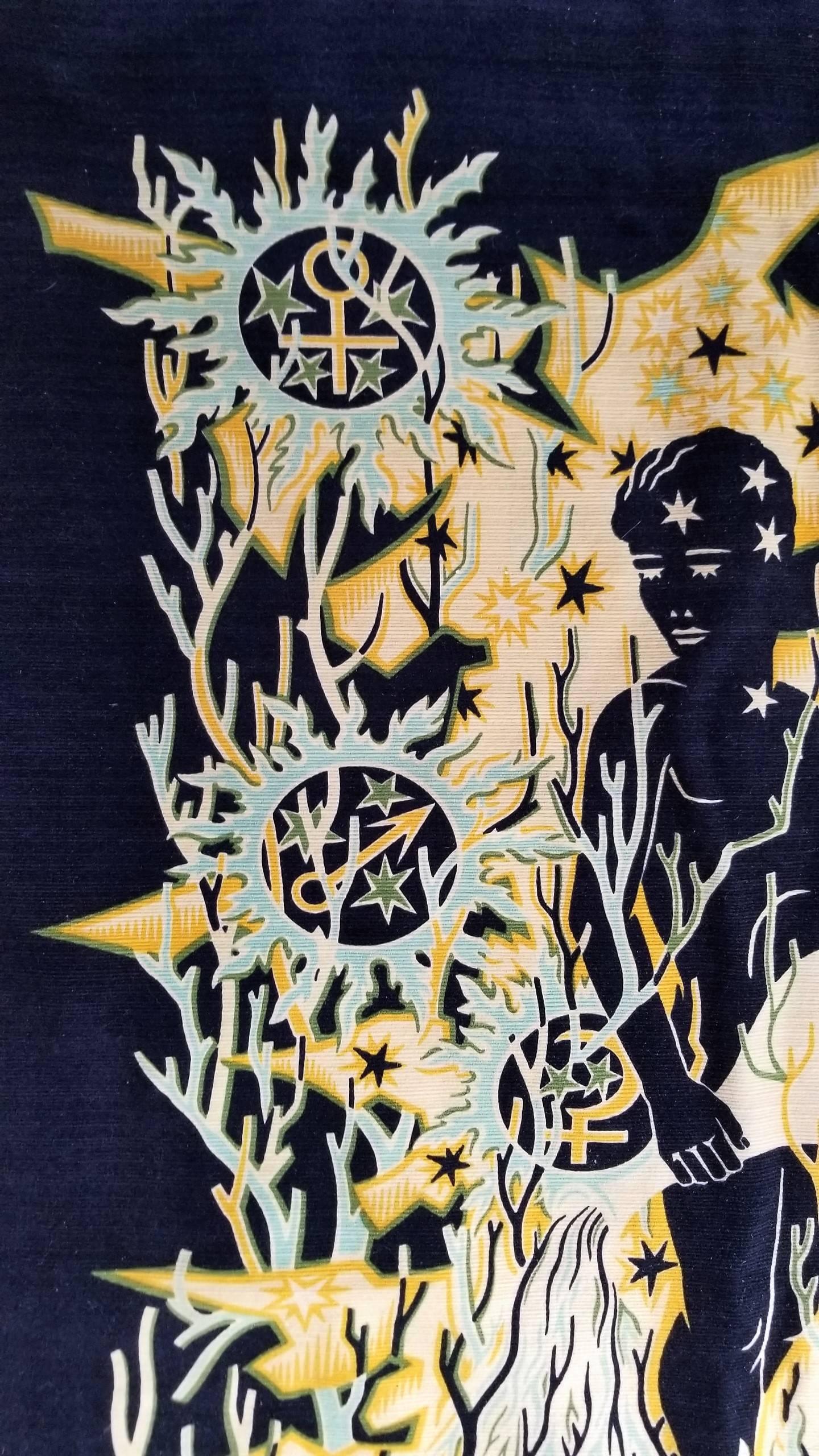Steinbock Wandteppich Tierkreiszeichen von Elie Grekoff, Frankreich, 1960er Jahre (Mitte des 20. Jahrhunderts) im Angebot