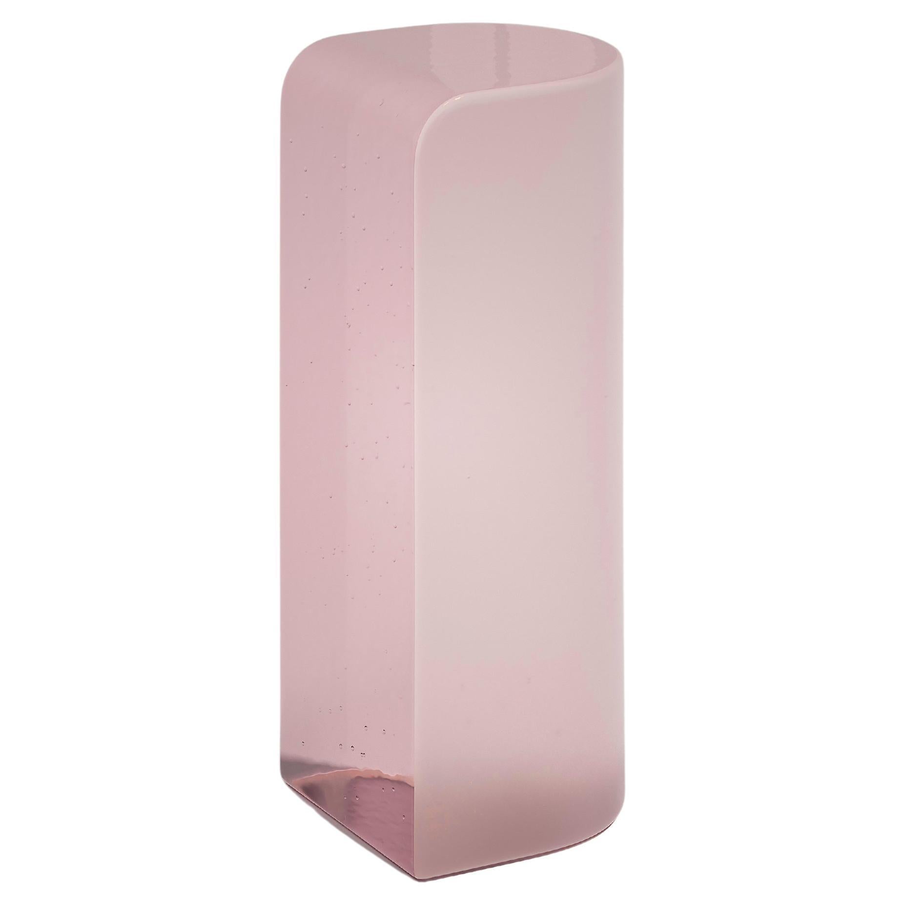 Olaf Pink Polished and Etched Cast Glass Sculptural Side Table by Fred&Juul For Sale