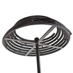 Sailor Floor Light with Coiled Black Hand-Twisted Metal Rope Lampshade
