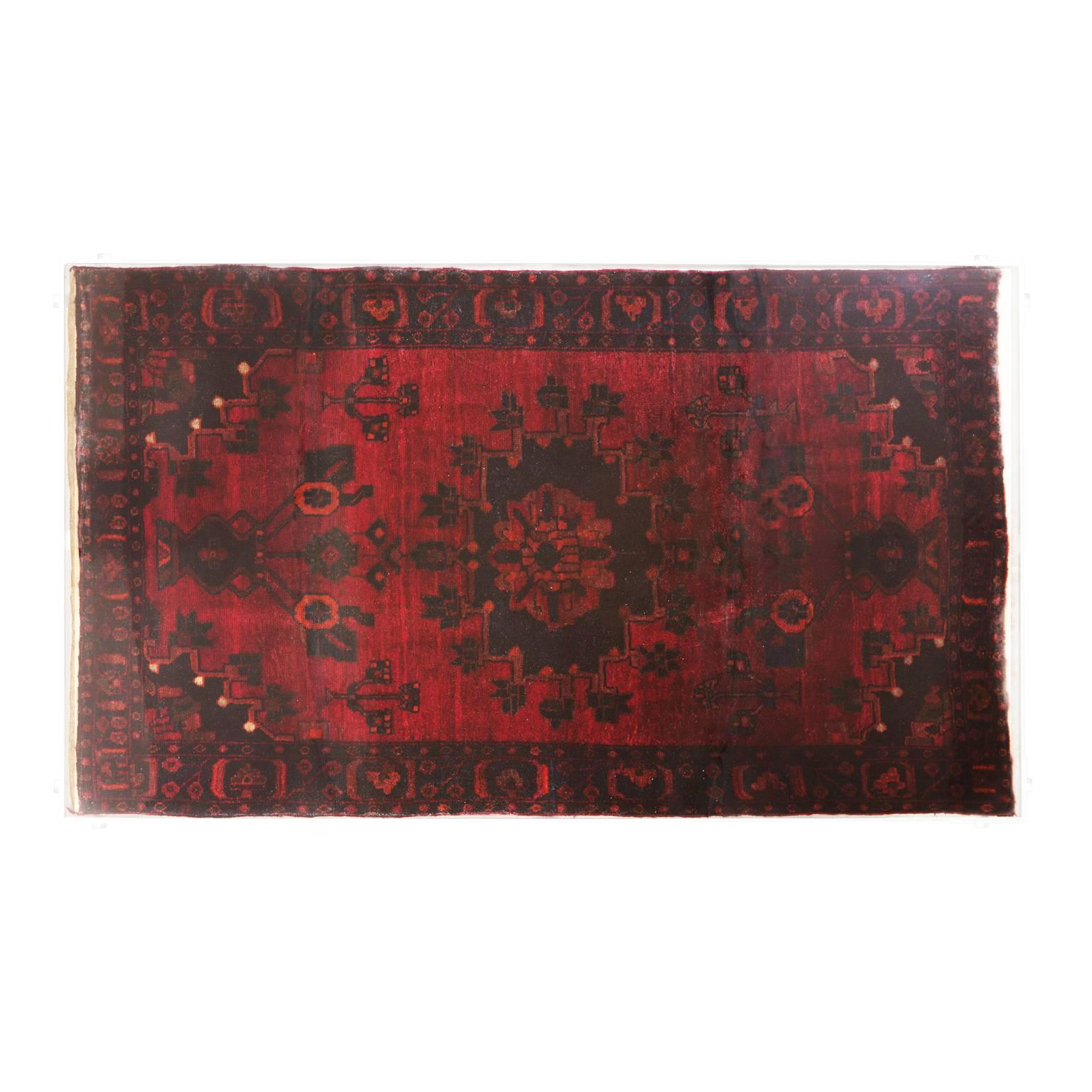 Table de salle à manger Wiesie avec tapis persan vintage en résine époxy en vente