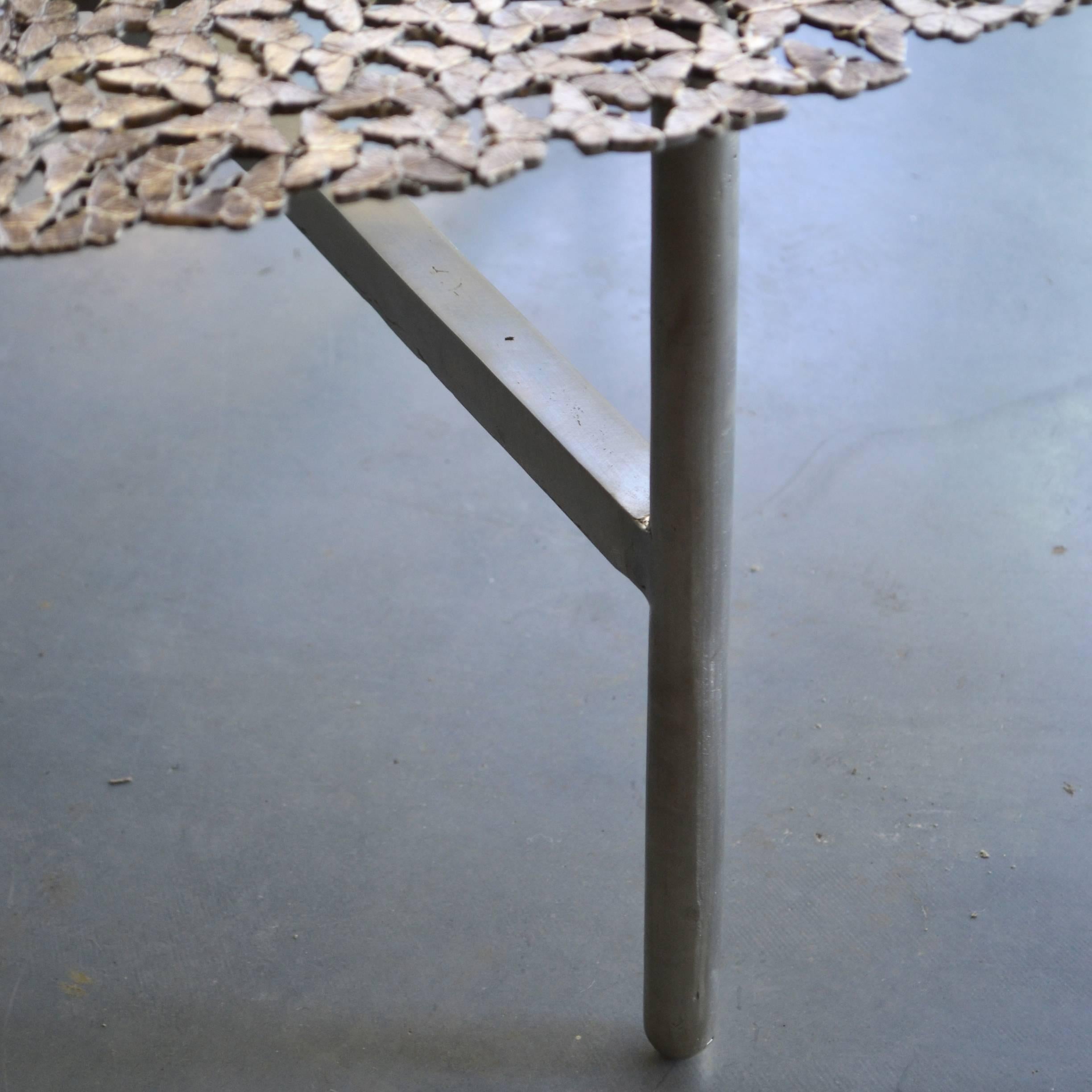 Jean White Bronze Lost Wax Cast Butterfly Table basse d'intérieur ou d'extérieur Neuf - En vente à Fiesole, Florence