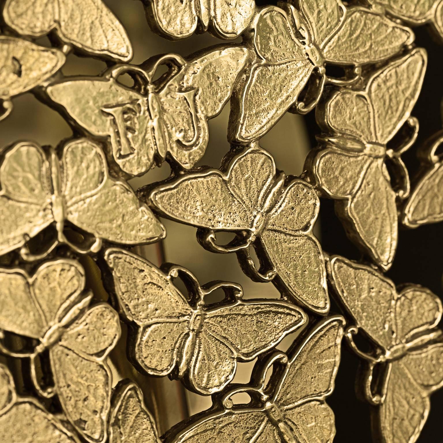 Wandleuchter mit Schmetterling aus verblasstem Wachs, Bronzeguss, von Johnnie im Zustand „Neu“ im Angebot in Fiesole, Florence