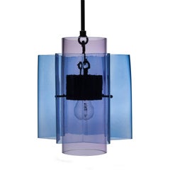 Petrona Colored Star-Shaped Pendant Chandelier in Blue and Purple Blown Glass