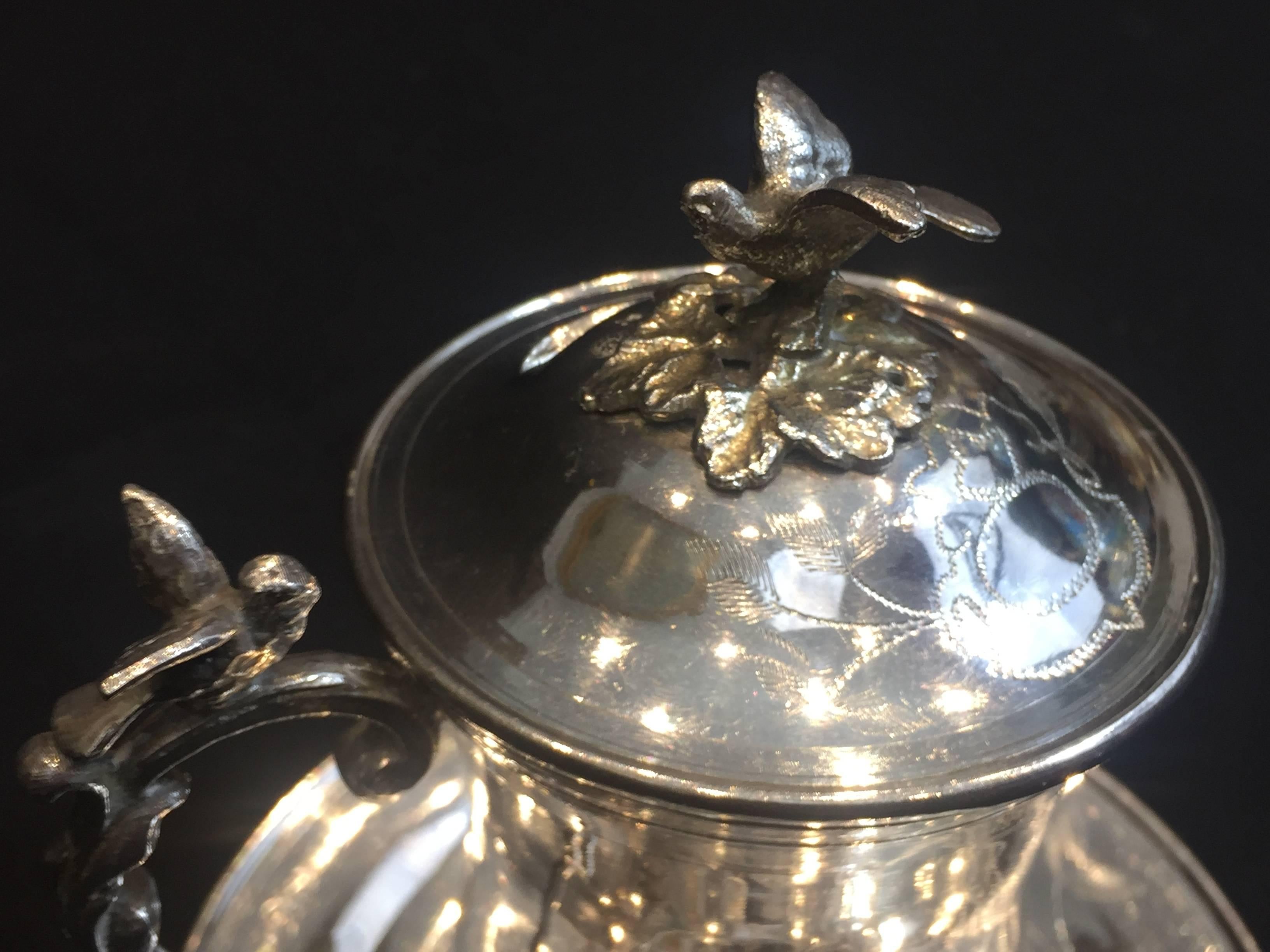 Pair of 20th Century Ottoman Empire Style Engraved Silver Sahlep Cups 3