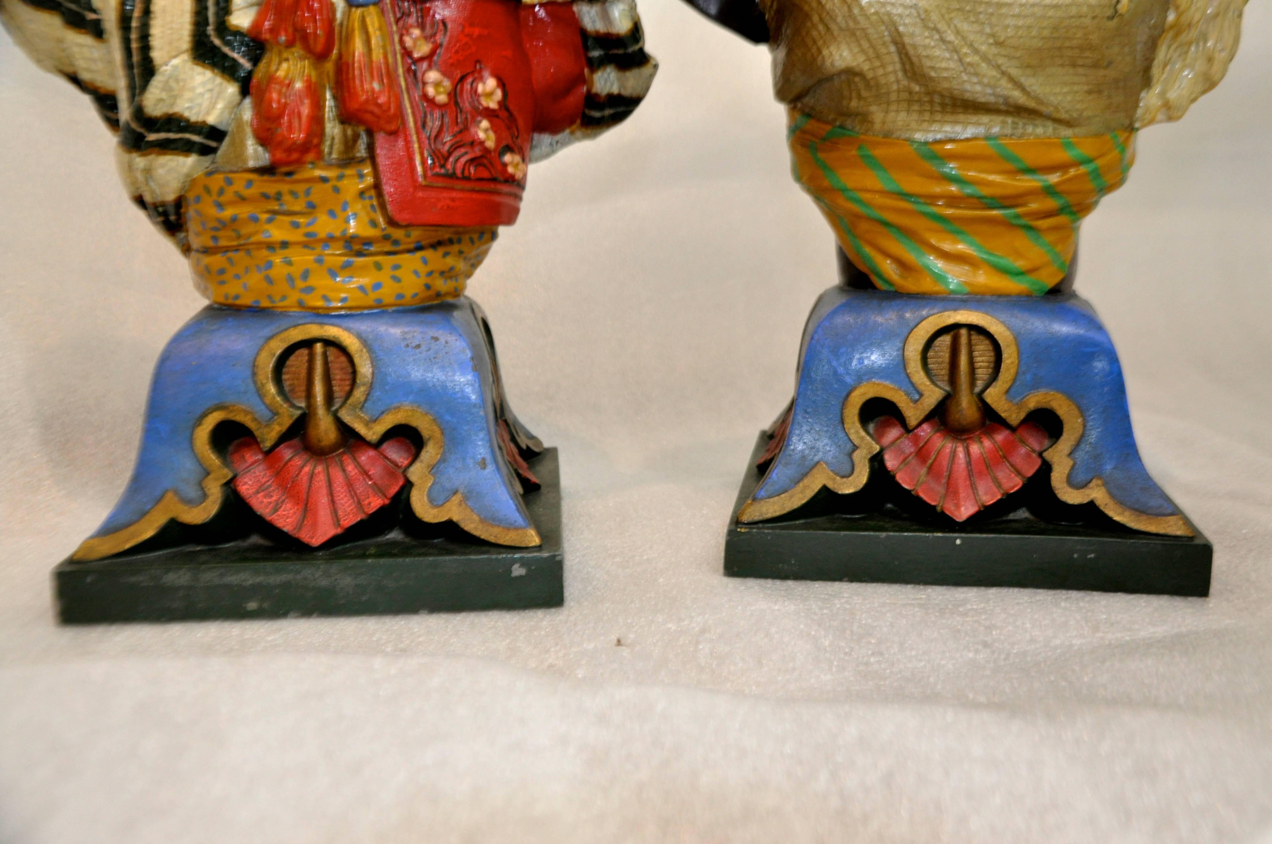 Pair of 19th Century Spelter Cold-Painted Busts of Middle Eastern Figures For Sale 2