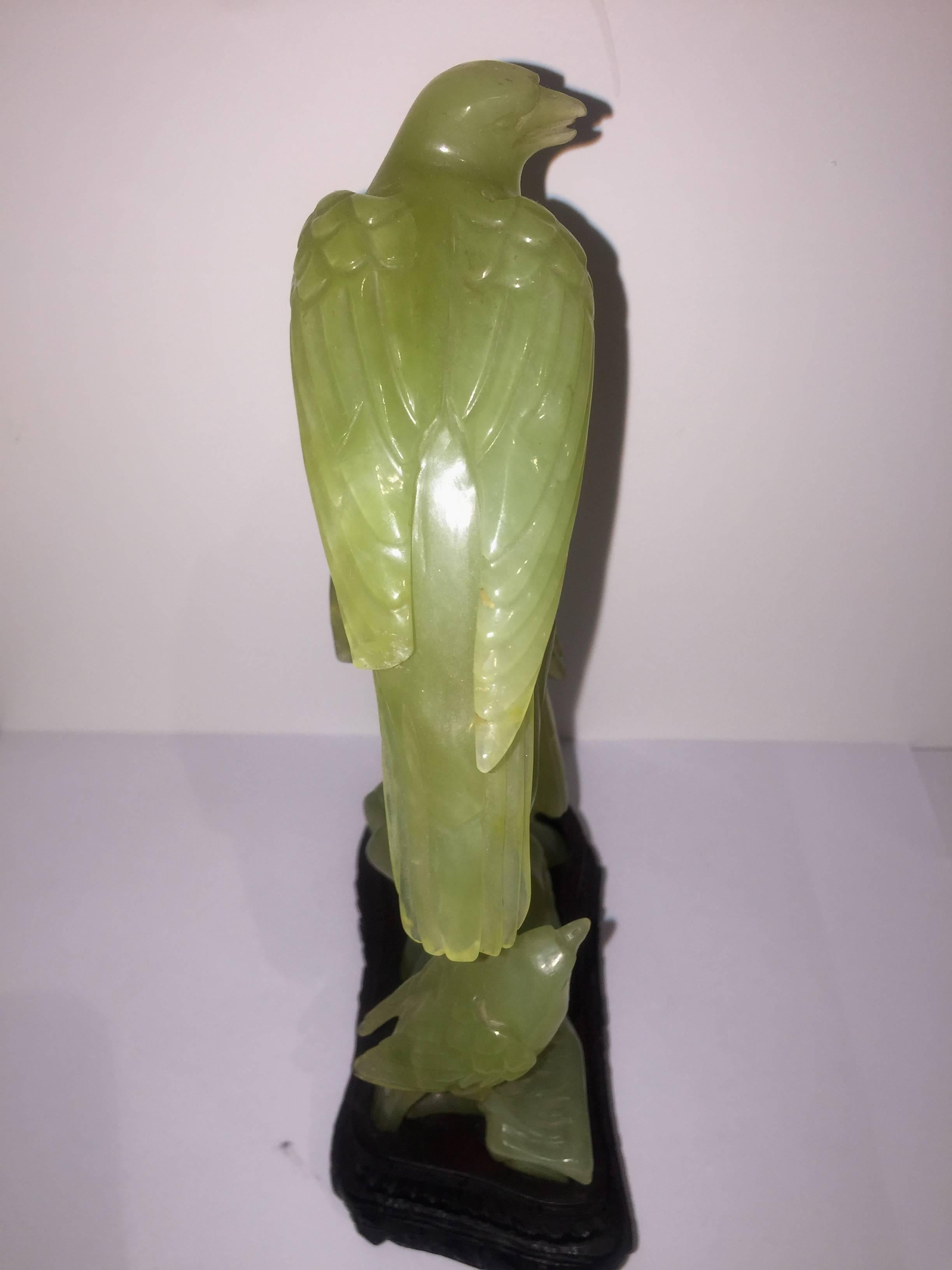 Early 20th Century, Chinese Carved Group of Three Birds Perched on Branches In Excellent Condition For Sale In London, GB