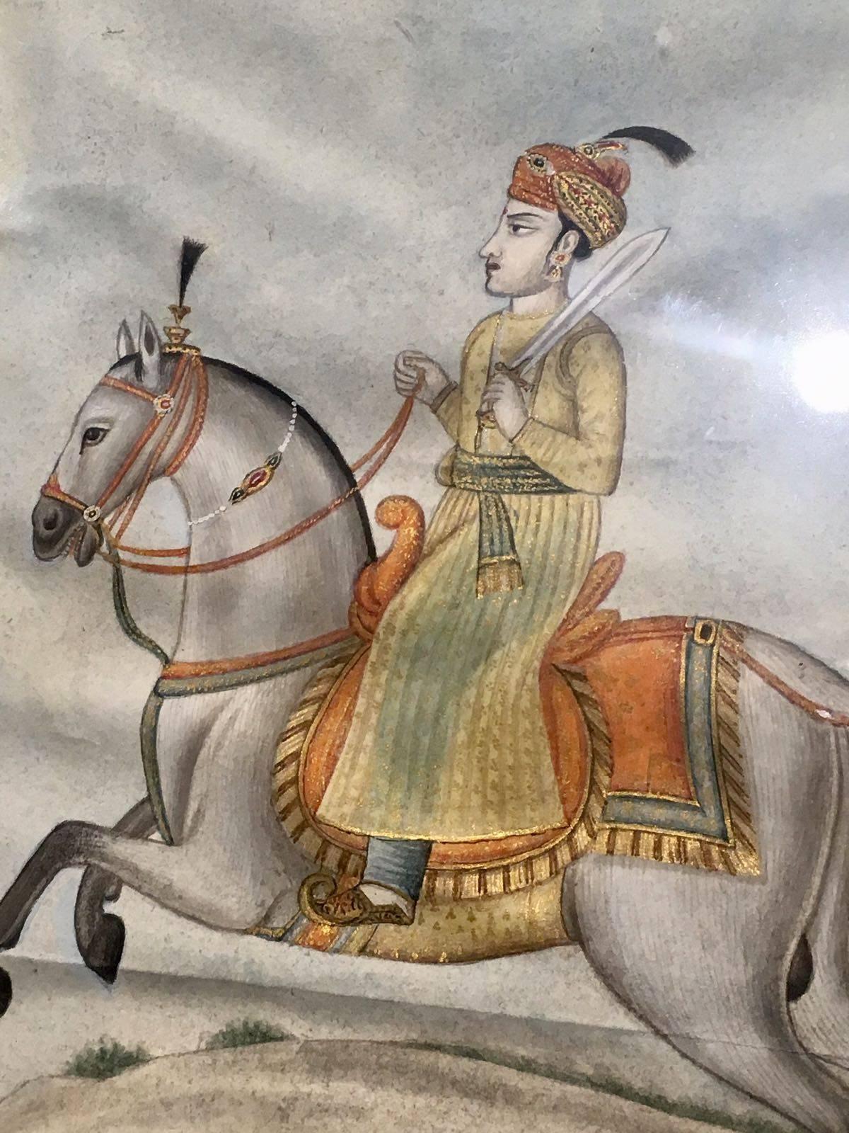 Painted 19th Century Indian Painting For Sale