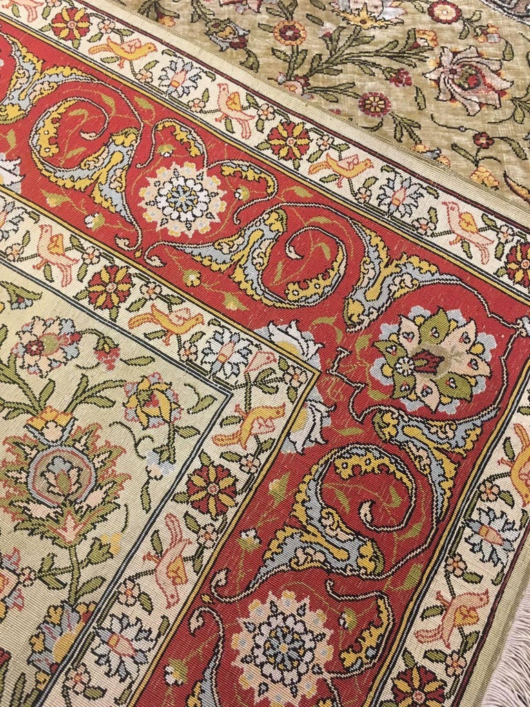 Hereke Silk Rug with Islamic Calligraphy Signed by Hereke Ozbek For ...