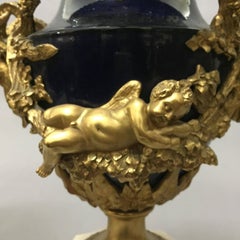 Late 18th Century, Louis XVI Ormolu-Mounted Sèvres Porcelain Bleu Nouvea