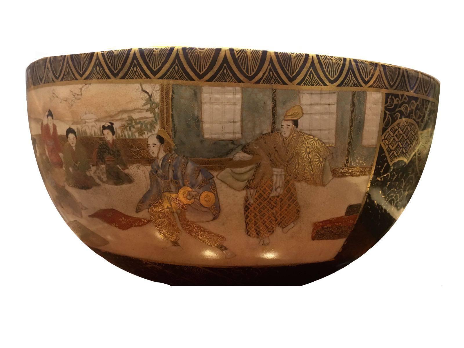 19th Century Japanese Satsuma Bowl In Excellent Condition For Sale In London, GB