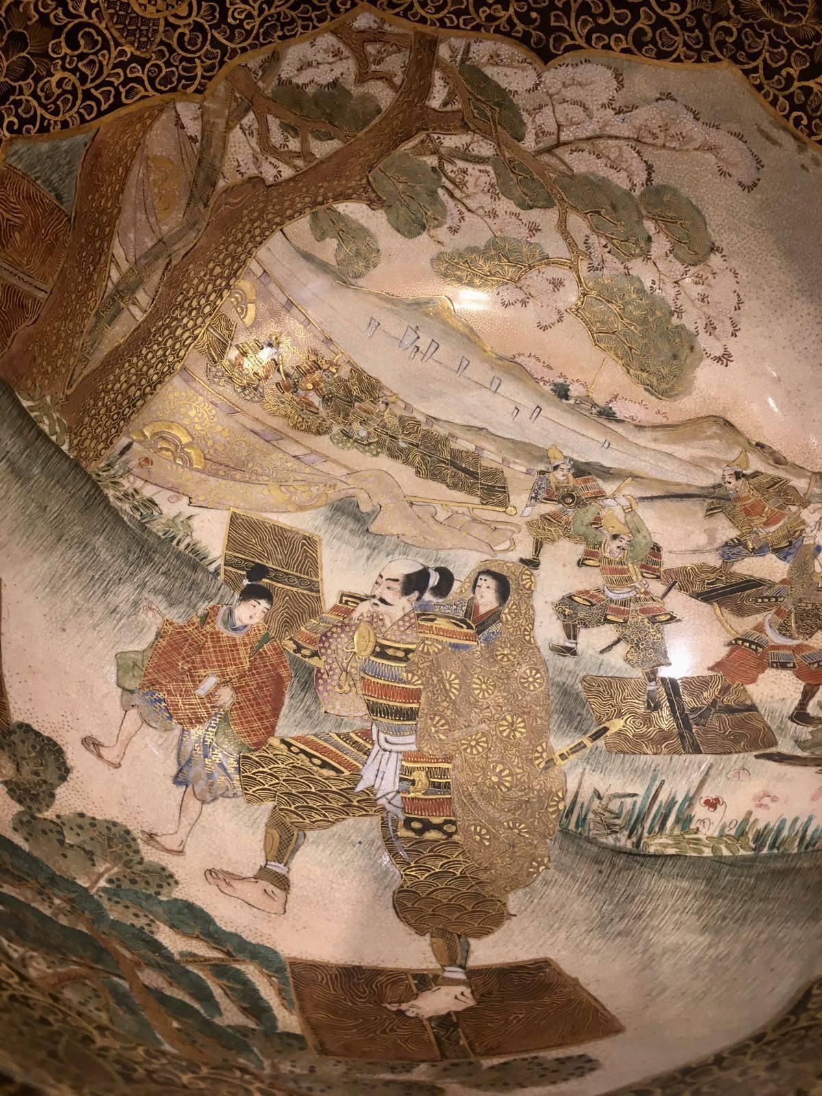 Enameled 19th Century Japanese Satsuma Bowl For Sale