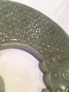 19th Century Jade Pendant, Archaic Style Huang Form