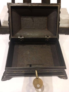 19th Century, Indian Box and Picture Frames, Made from Steel with Gold & Silver