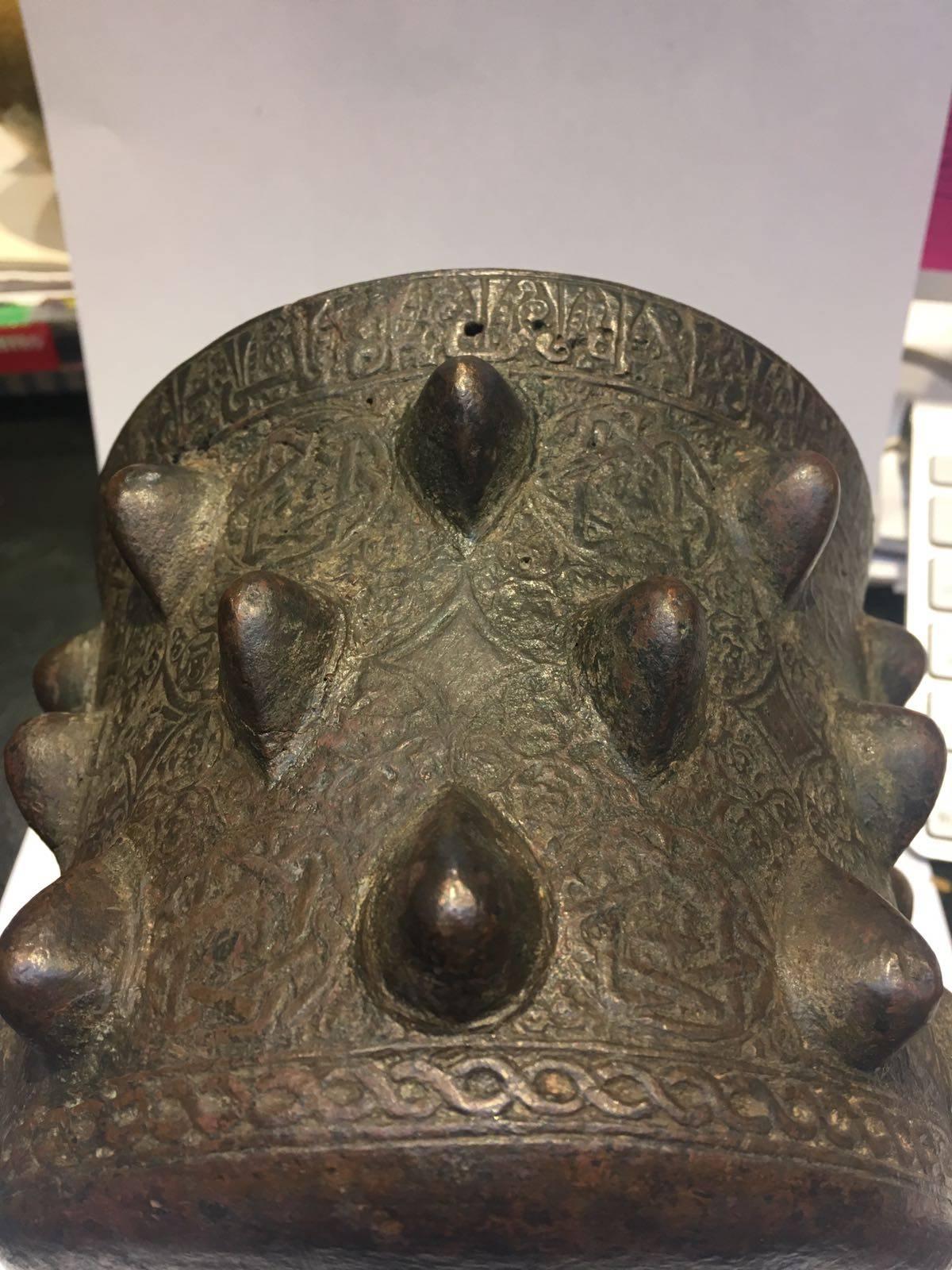 18th Century and Earlier 12th-13th Century, a Khurasan Bronze Mortar, Persia For Sale