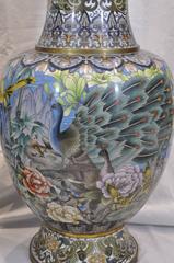 Pair of Early 20th Century Chinese Ormolu-Mounted Polychrome Cloisonné Vases