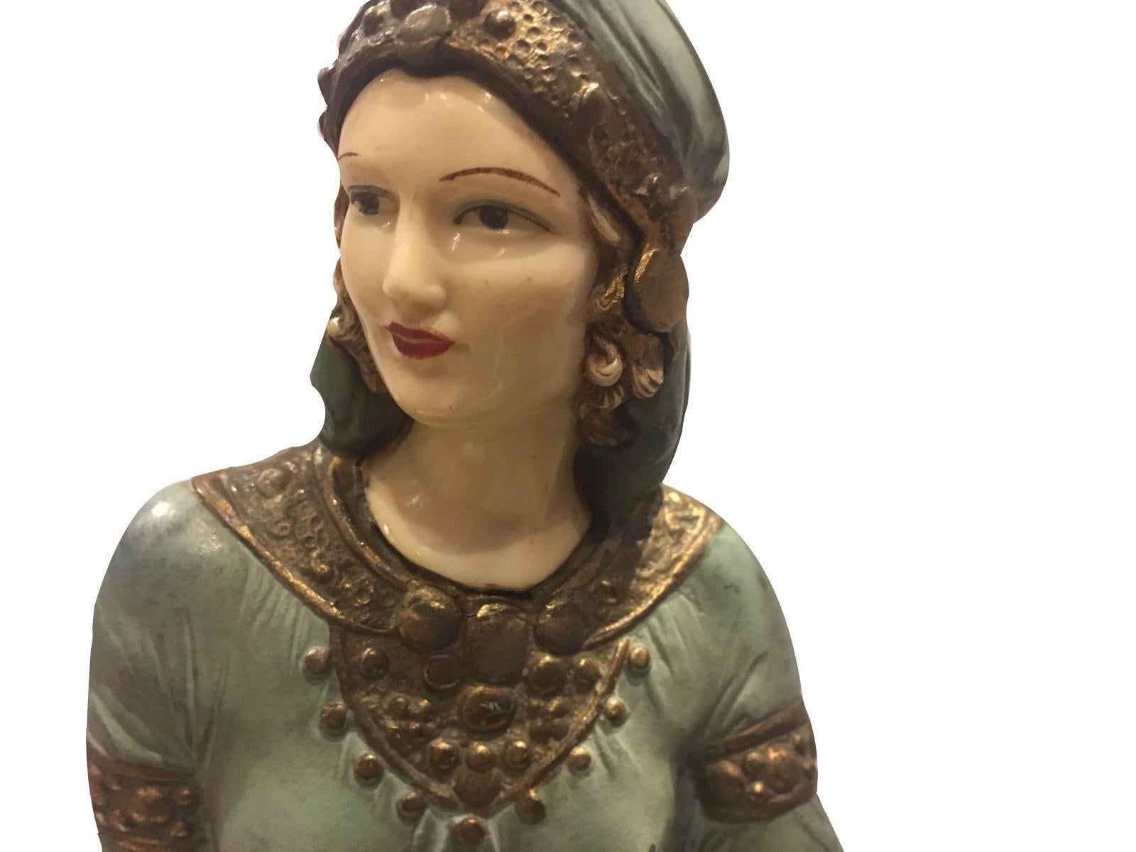 Bronzed Early 20th Century, Art Nouveau Bronze Sculpture on Marble For Sale