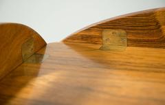 Svend Langkilde Butlers Tray Rosewood Brass, Denmark, 1960s