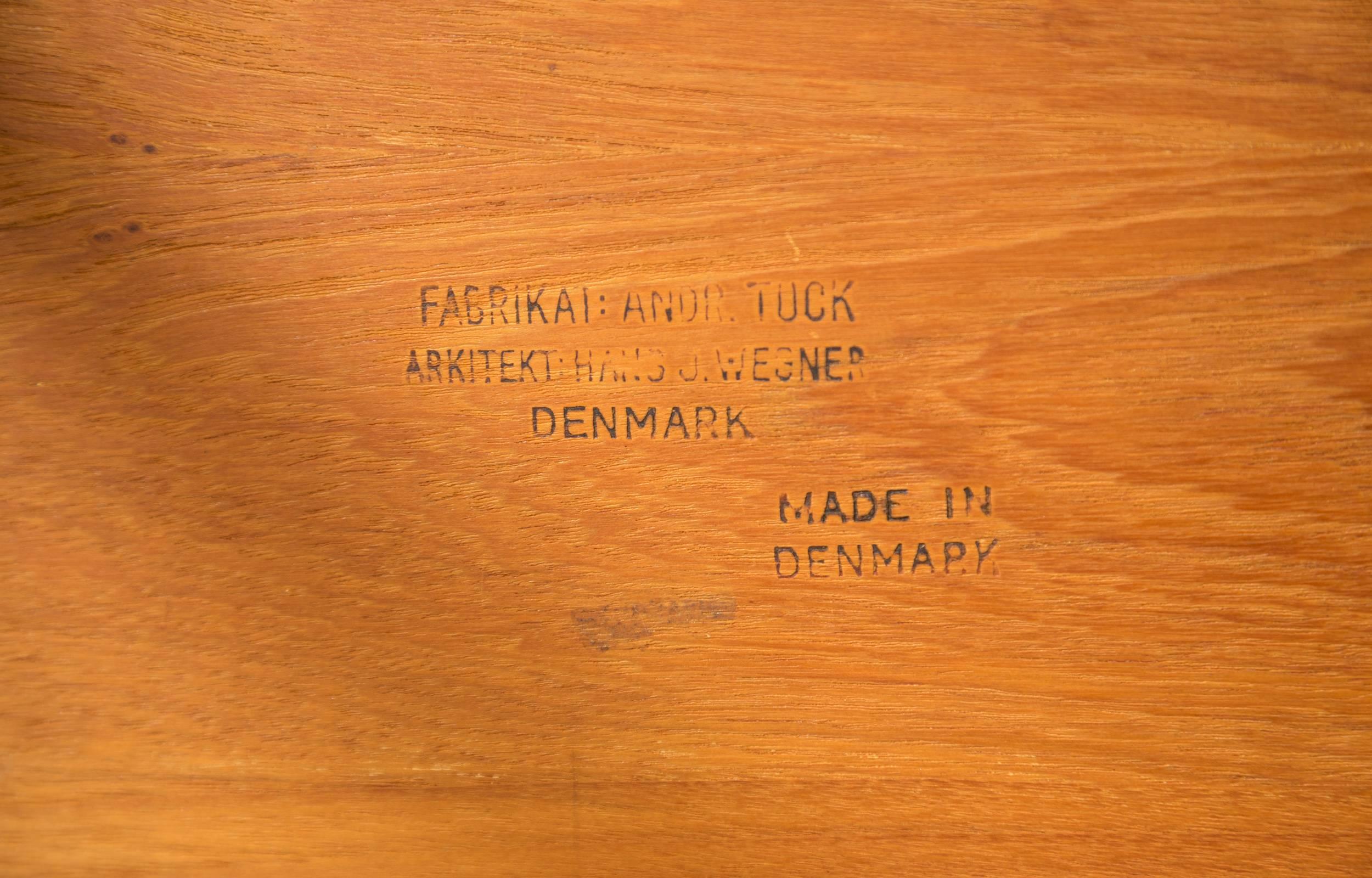 Danish Hans J. Wegner Teak Side / Coffee Table Andreas Tuck Tube Legs, Denmark Rare