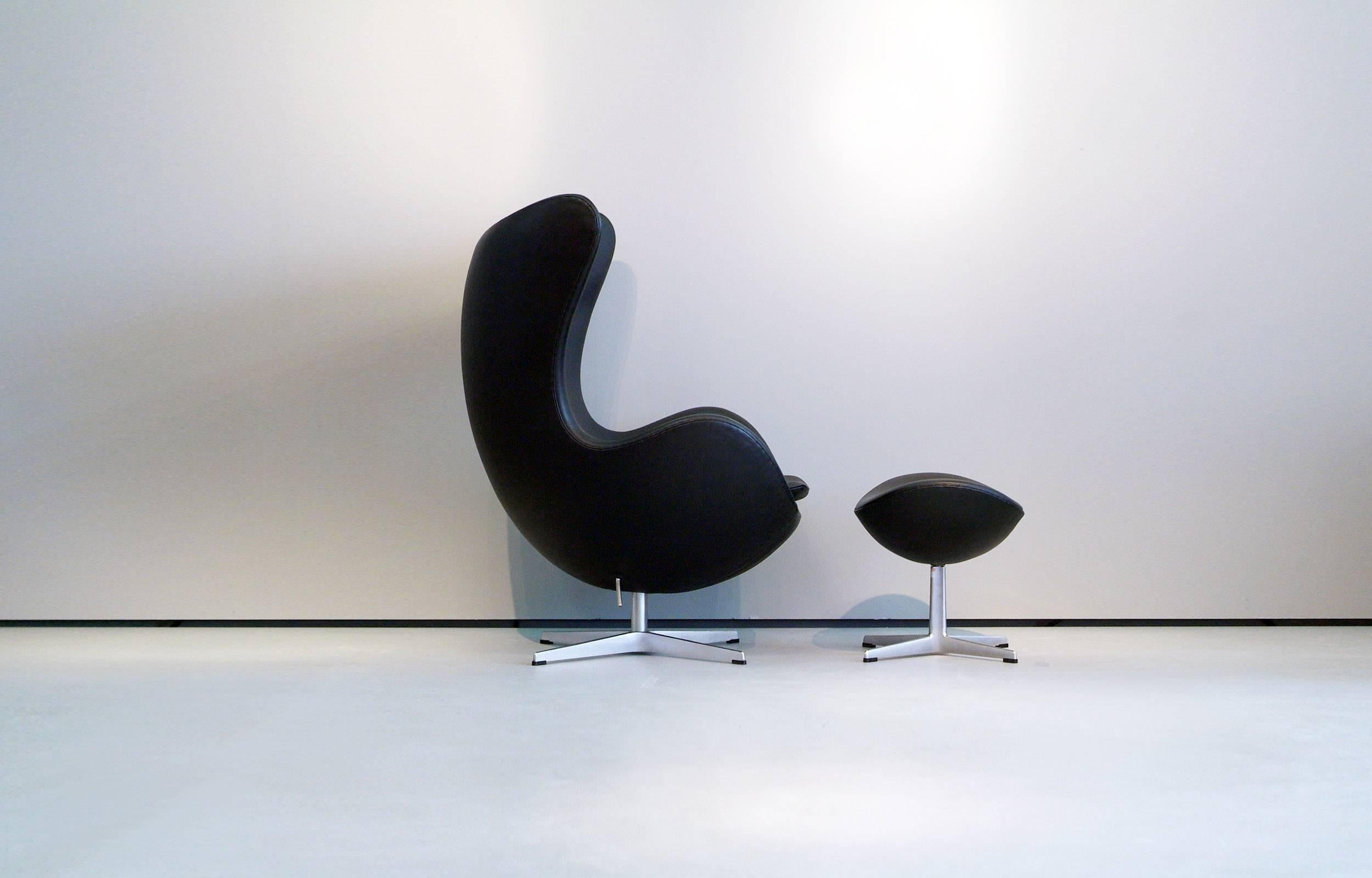 black leather egg chair