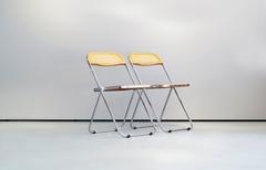 Giancarlo Piretti Castelli Folding Chairs Rare Cane Version, Italy, 1970s