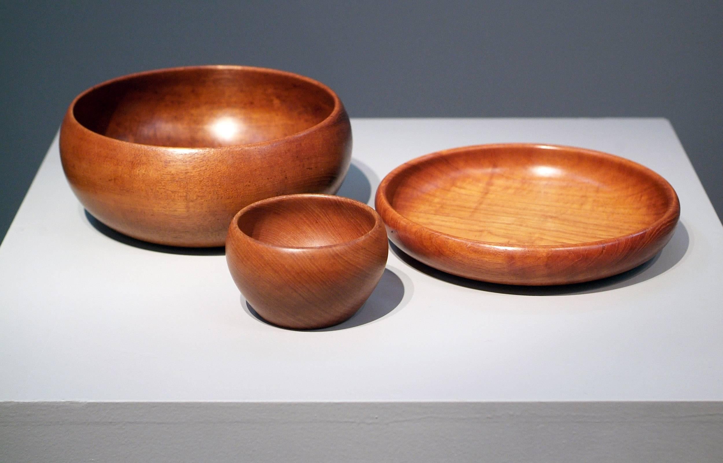 Mid-Century Modern Set of Three Kay Bojesen Teak Bowls, Denmark, 1960s