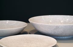 Trude Petri KPM White Grey Craquelée 1930s Porcelain Bowls or Dish