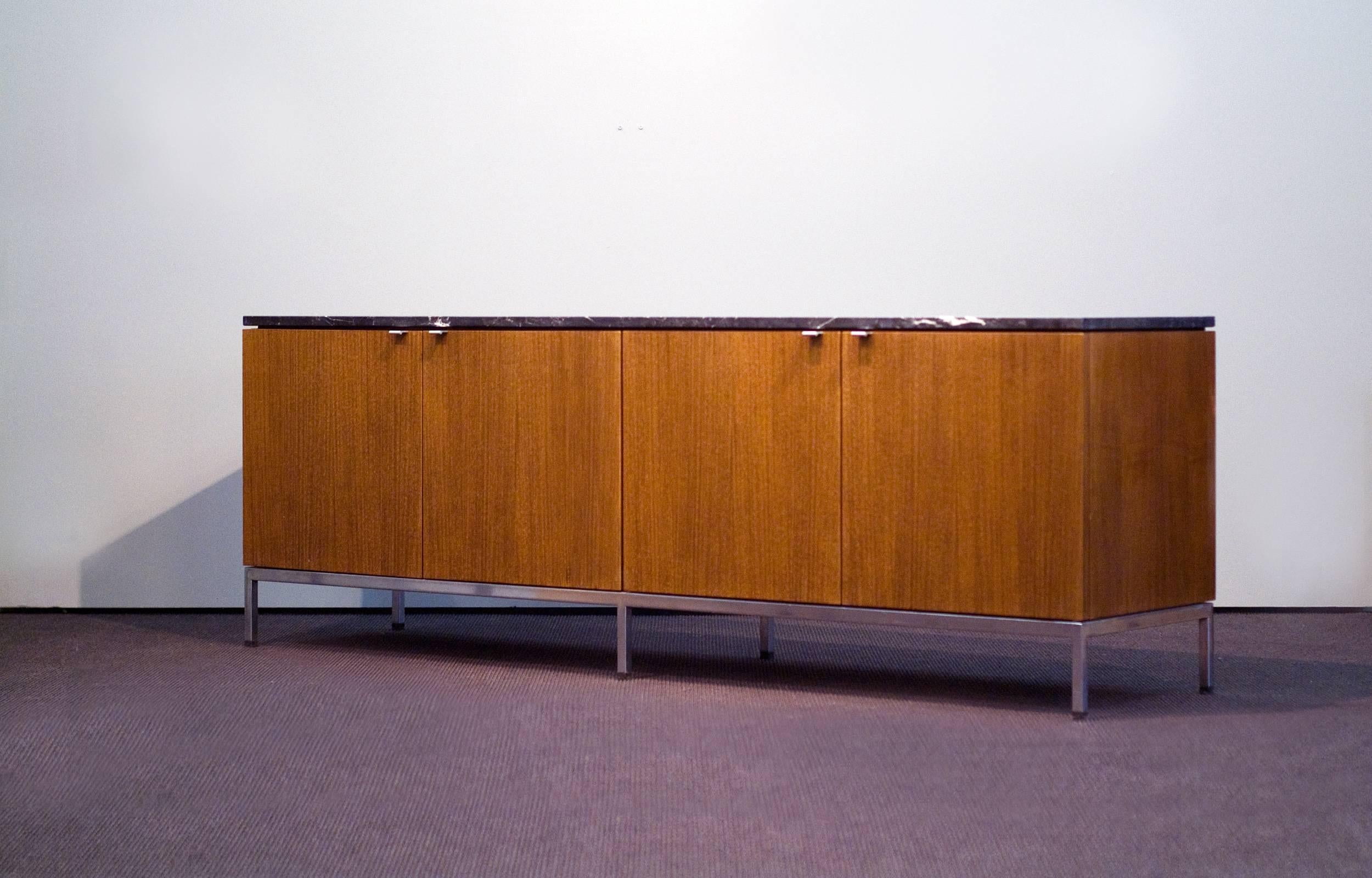 Mid-Century Modern Florence Knoll Credenza Sideboard Marble Walnut