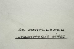 Vintage Interior Designer Sketch, "Dormitorio Ninas"