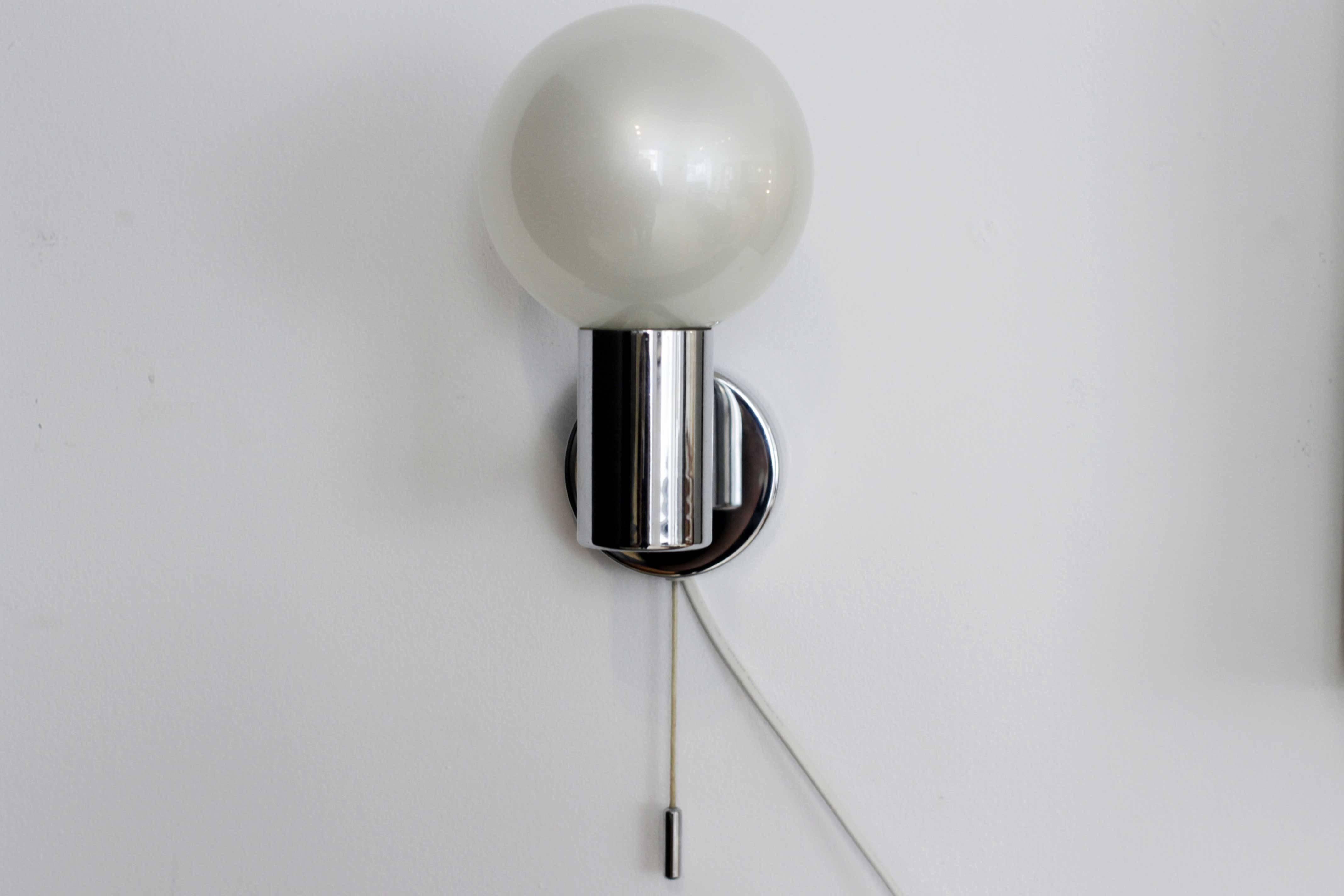 Motoko Ishii chrome sconce manufactured by Staff Leuchten in Germany during the 1970s.