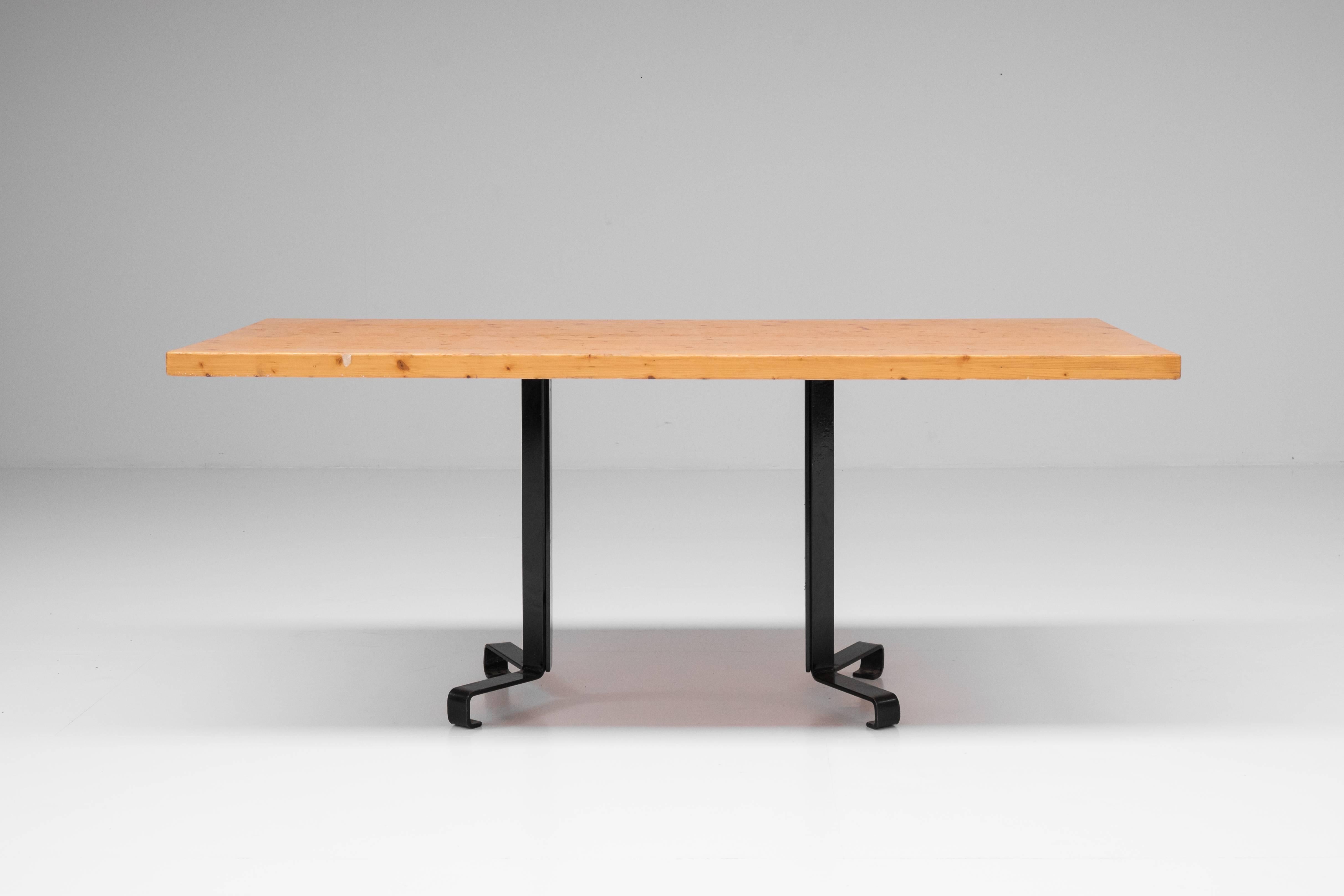 Mid-Century Modern Charlotte Perriand Dining Table for Les Arcs, French, 1960s For Sale