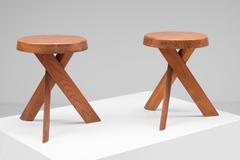 Pair of Pierre Chapo S31 Tabourets, French, 1960s