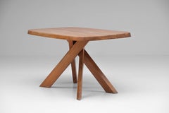 T35-A Table in Elm by Pierre Chapo for Seltz, French 1970s