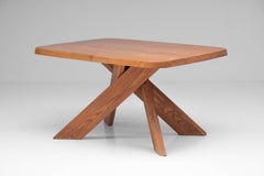 Pierre Chapo T35-B dining table for Seltz in elm, French, 1970s