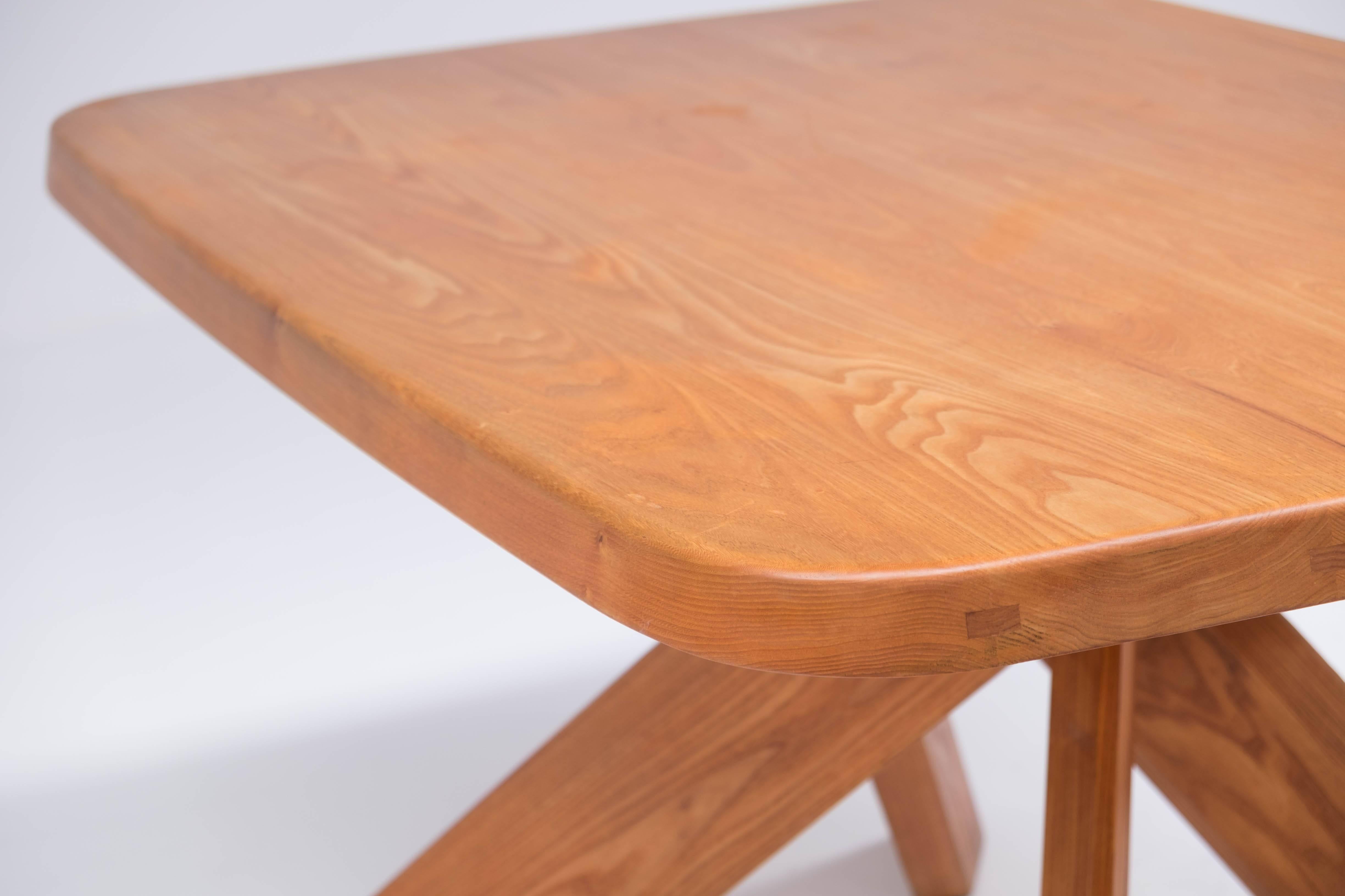 20th Century Pierre Chapo T35-B dining table for Seltz in elm, French, 1970s For Sale