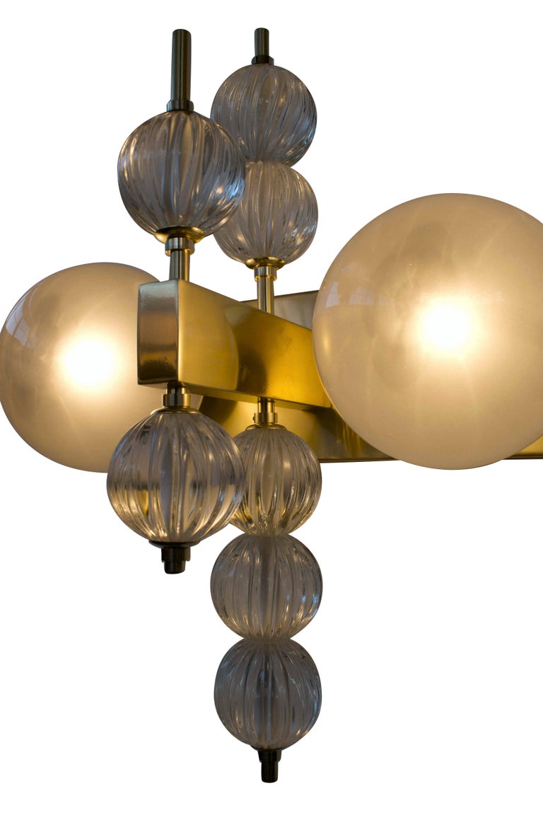 Polished Two Globe Sconce by Fabio Ltd For Sale