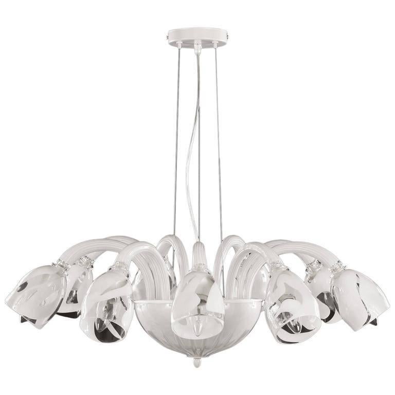 Padova Chandelier For At 1stdibs Italian Modern Venetian Chandelier Shown In Milky White And Clear Murano Glass 9 Lights E12