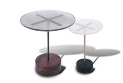 Stella End Tables, Customizable Wood, Metal, Resin and Metallic Powder
