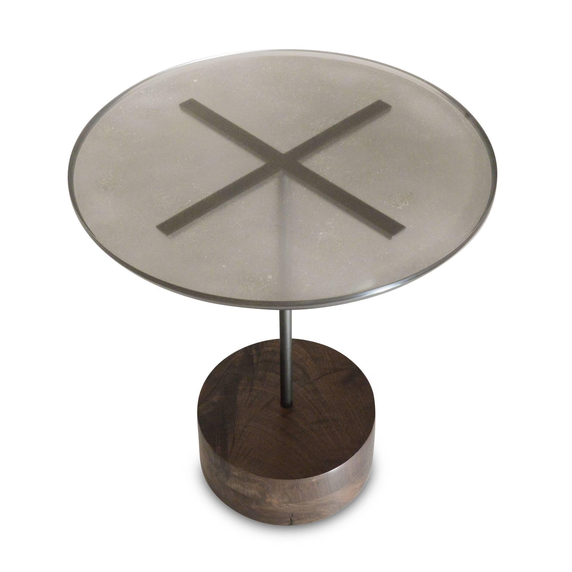 American Stella End Tables, Customizable Wood, Metal, Resin and Metallic Powder For Sale