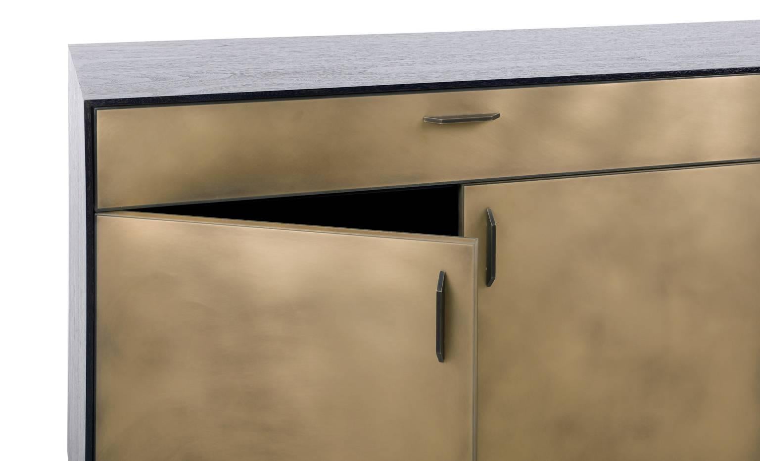 metal and wood credenza