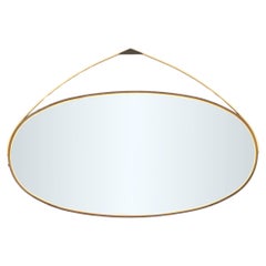 Grand miroir ovale gothique, en bois et métal, personnalisable