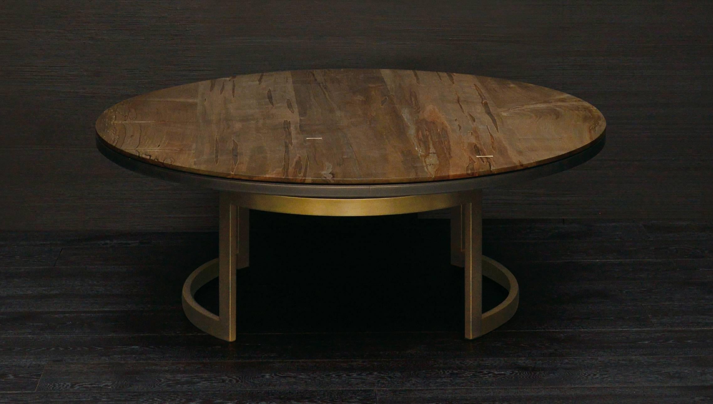 American Gotham Coffee Table - Customizable Wood, Metal and Resin  For Sale