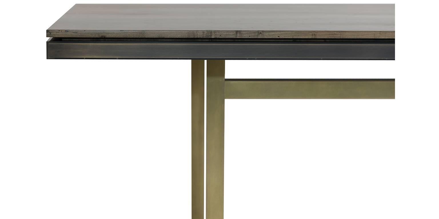 American Gotham Dining Table - Customizable Wood and Metal For Sale