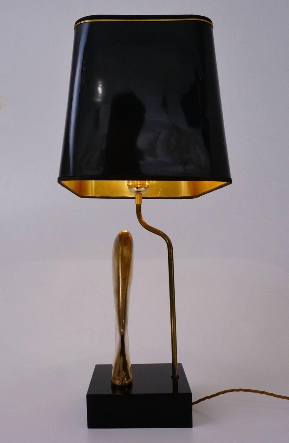 Late 20th Century 'Spirit of Ecstasy' Sculptural Brass Lamp, French, circa 1970s