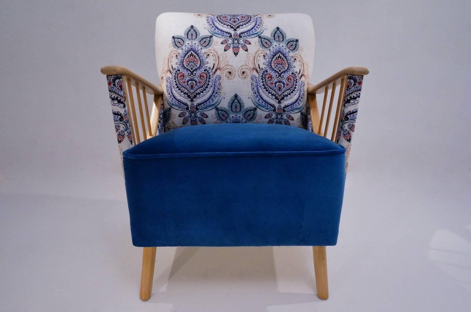 Mid-20th Century Ercol Windsor Armchairs, a Pair, Newly Upholstered, circa 1950s, English